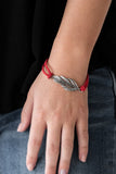 Faster Than FLIGHT - Red Bracelet - Paparazzi Accessories Bracelet Bedazzle Me Pretty Mobile Fashion Boutique