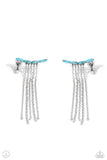 Fault Line Fringe - Blue Post Earrings - Paparazzi Accessories Post Earrings Bedazzle Me Pretty Mobile Fashion Boutique