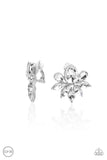 Fearless Finesse - White Clip-On Earrings - Paparazzi Accessories Clip-On Earrings Bedazzle Me Pretty Mobile Fashion Boutique