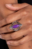 Fearless Fluorescence - Purple Ring - Paparazzi Accessories Ring Bedazzle Me Pretty Mobile Fashion Boutique