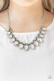 FEARLESS is More - White Necklace - Paparazzi Accessories Necklace Bedazzle Me Pretty Mobile Fashion Boutique