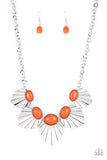 Fearlessly Ferocious - Orange Necklace - Paparazzi Accessories Necklace Bedazzle Me Pretty Mobile Fashion Boutique