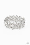 Feathered Finesse -White Bracelet - Paparazzi Accessories Bracelet Bedazzle Me Pretty Mobile Fashion Boutique