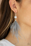 Feathered Flamboyance - Silver Earrings - Paparazzi Accessories Earrings Bedazzle Me Pretty Mobile Fashion Boutique