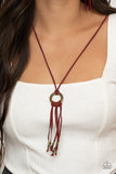 Feel at HOMESPUN - Red Necklace - Paparazzi Accessories Necklace Bedazzle Me Pretty Mobile Fashion Boutique