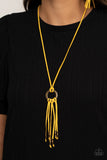 Feel at HOMESPUN - Yellow Necklace - Paparazzi Accessories Necklace Bedazzle Me Pretty Mobile Fashion Boutique