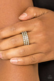 Feeling Fab-YOU-less - Brass Ring - Paparazzi Accessories Ring Bedazzle Me Pretty Mobile Fashion Boutique