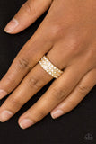 Feeling Fab-YOU-less - Gold Ring - Paparazzi Accessories Ring Bedazzle Me Pretty Mobile Fashion Boutique