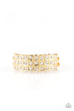 Feeling Fab-YOU-less - Gold Ring - Paparazzi Accessories Ring Bedazzle Me Pretty Mobile Fashion Boutique