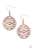 Feeling Frilly - Copper Earrings - Paparazzi Accessories Earrings Bedazzle Me Pretty Mobile Fashion Boutique