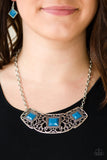 Feeling Inde-PENDANT - Blue Necklace - Paparazzi Accessories Necklace Bedazzle Me Pretty Mobile Fashion Boutique