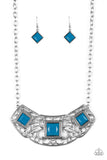 Feeling Inde-PENDANT - Blue Necklace - Paparazzi Accessories Necklace Bedazzle Me Pretty Mobile Fashion Boutique