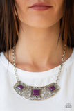 Feeling Inde-PENDANT - Purple Necklace - Paparazzi Accessories Necklace Bedazzle Me Pretty Mobile Fashion Boutique