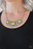 Feeling Inde-PENDANT- Yellow Necklace - Paparazzi Accessories Necklace Bedazzle Me Pretty Mobile Fashion Boutique