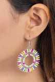 Ferris Wheel Finale - White Earrings - Paparazzi Accessories Earrings Bedazzle Me Pretty Mobile Fashion Boutique