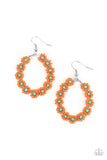 Festively Flower Child - Orange Earrings - Paparazzi Accessories Earrings Bedazzle Me Pretty Mobile Fashion Boutique