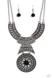 Fetching Filigree - Black Necklace - Paparazzi Accessories Necklace Bedazzle Me Pretty Mobile Fashion Boutique