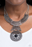 Fetching Filigree - Black Necklace - Paparazzi Accessories Necklace Bedazzle Me Pretty Mobile Fashion Boutique