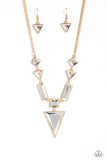 Fetchingly Fierce - Gold Necklace - Paparazzi Accessories Necklace Bedazzle Me Pretty Mobile Fashion Boutique