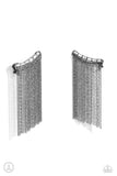 Feuding Fringe - Black Post Earrings - Paparazzi Accessories Post Earrings Bedazzle Me Pretty Mobile Fashion Boutique