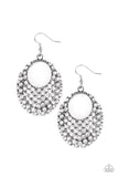 Fierce Flash - White Earrings - Paparazzi Accessories Earrings Bedazzle Me Pretty Mobile Fashion Boutique