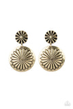 Fierce Florals - Brass Post Earrings - Paparazzi Accessories Earrings Bedazzle Me Pretty Mobile Fashion Boutique