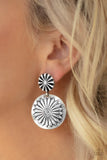 Fierce Florals - Silver Post Earrings - Paparazzi Accessories Earrings Bedazzle Me Pretty Mobile Fashion Boutique
