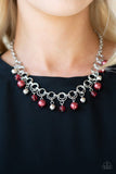 Fiercely Fancy - Red Necklace - Paparazzi Accessories Necklace Bedazzle Me Pretty Mobile Fashion Boutique