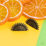 Fiercely Fanned Out - Brass Post Earrings - Paparazzi Accessories Post Earrings Bedazzle Me Pretty Mobile Fashion Boutique