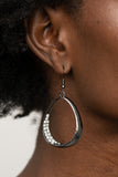 Fiercely Flauntable - Black Earrings - Paparazzi Accessories Earrings Bedazzle Me Pretty Mobile Fashion Boutique