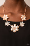 Fiercely Flowering - Copper Necklace - Paparazzi Accessories Necklace Bedazzle Me Pretty Mobile Fashion Boutique