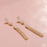 Fiercely Free-Falling - Gold Post Earrings - Paparazzi Accessories Post Earrings Bedazzle Me Pretty Mobile Fashion Boutique