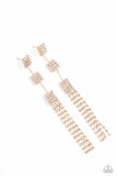 Fiercely Free-Falling - Gold Post Earrings - Paparazzi Accessories Post Earrings Bedazzle Me Pretty Mobile Fashion Boutique