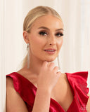 Fiercely Free-Falling - White Post Earrings - Paparazzi Accessories Post Earrings Bedazzle Me Pretty Mobile Fashion Boutique
