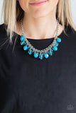 Fiesta Fabulous - Blue Necklace - Paparazzi Accessories Necklace Bedazzle Me Pretty Mobile Fashion Boutique