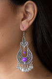 Fiesta Flair - Purple Earrings - Paparazzi Accessories Earrings Bedazzle Me Pretty Mobile Fashion Boutique