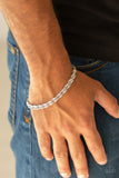 Fighting Chance - Silver Mens Bracelet - Paparazzi Accessories Mens Bracelet Bedazzle Me Pretty Mobile Fashion Boutique