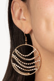 Fighting Fortune - Gold Earrings - Paparazzi Accessories Earrings Bedazzle Me Pretty Mobile Fashion Boutique