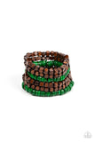 Fiji Fiesta - Green Bracelet - Paparazzi Accessories Bracelet Bedazzle Me Pretty Mobile Fashion Boutique