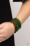 Fiji Fiesta - Green Bracelet - Paparazzi Accessories Bracelet Bedazzle Me Pretty Mobile Fashion Boutique