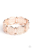 Filigree Fanfare - Rose Gold Bracelet - Paparazzi Accessories Bracelet Bedazzle Me Pretty Mobile Fashion Boutique