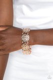 Filigree Fanfare - Rose Gold Bracelet - Paparazzi Accessories Bracelet Bedazzle Me Pretty Mobile Fashion Boutique