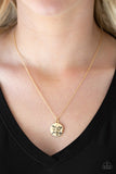 Find Joy - Gold Necklace - Paparazzi Accessories Necklace Bedazzle Me Pretty Mobile Fashion Boutique