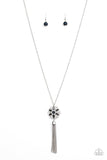 Fine Florals - Blue Necklace - Paparazzi Accessories Necklace Bedazzle Me Pretty Mobile Fashion Boutique