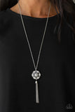 Fine Florals - Silver Necklace - Paparazzi Accessories Necklace Bedazzle Me Pretty Mobile Fashion Boutique