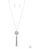 Fine Florals - White Necklace - Paparazzi Accessories Necklace Bedazzle Me Pretty Mobile Fashion Boutique