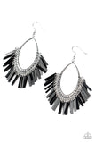 Fine-Tuned Machine - Black Earrings - Paparazzi Accessories Earrings Bedazzle Me Pretty Mobile Fashion Boutique