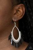 Fine-Tuned Machine - Black Earrings - Paparazzi Accessories Earrings Bedazzle Me Pretty Mobile Fashion Boutique