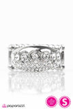 Finest Moment - White Ring - Paparazzi Accessories Ring Bedazzle Me Pretty Mobile Fashion Boutique