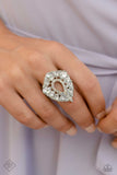 First Class Fairytale - White Ring - Paparazzi Accessories Ring Bedazzle Me Pretty Mobile Fashion Boutique